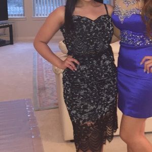 Black Lace Homecoming Dress